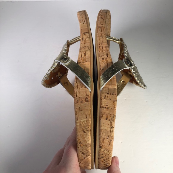 Jack Rogers Georgica Cork Sandals Gold Medallion - Picture 11 of 12